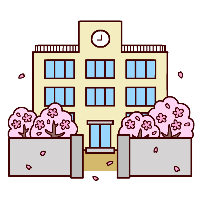 ロイヤリティフリー イラスト の 学校 Maniseirasuto