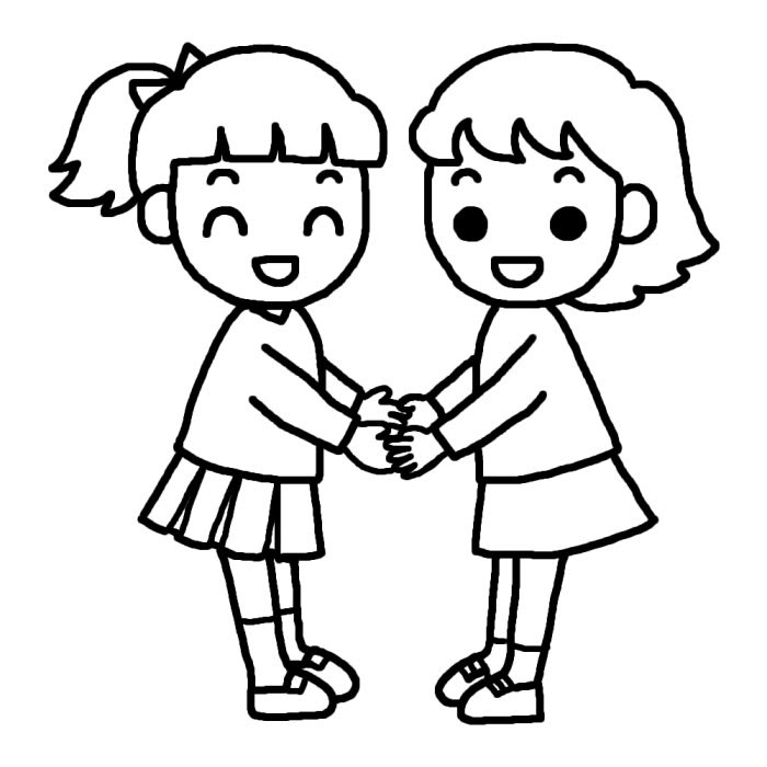 立派な 仲良し イラスト 無料 イラスト 写真