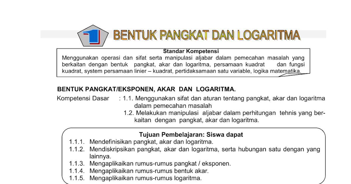 Contoh Soal Bentuk Sederhana 1 Logaritma Tunggal - Rumus ...