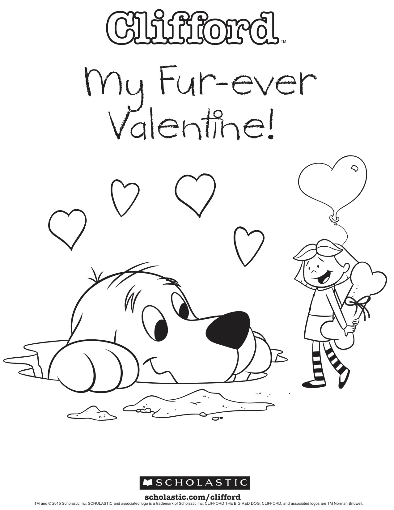 Coloring books free coloring coloring sheets. Clifford S My Fur Ever Valentine Coloring Sheet Scholastic Parents