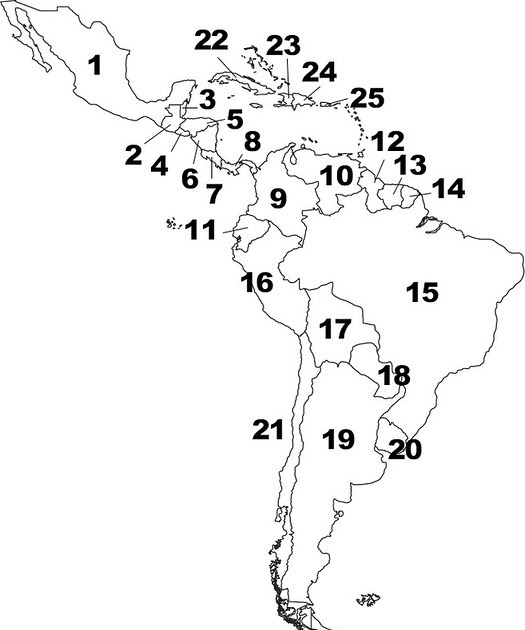 Central And South America Map Quiz Sporcle