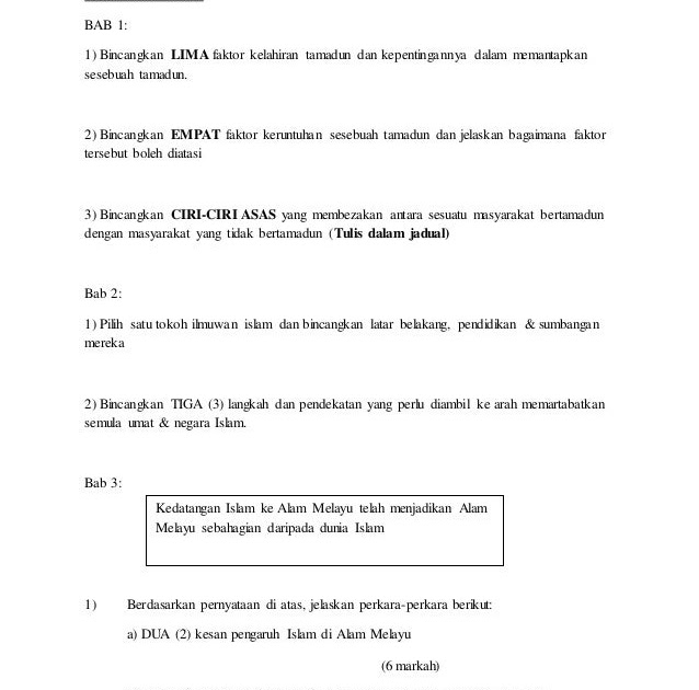 Contoh Soalan Exam Titas - Klewer a