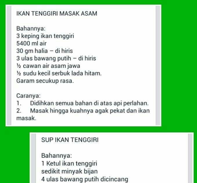 Resepi Ikan Tenggiri Pantang - Surat Rasmi N