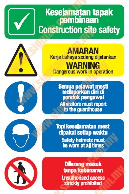 Papan Tanda Keselamatan Di Tapak Bina