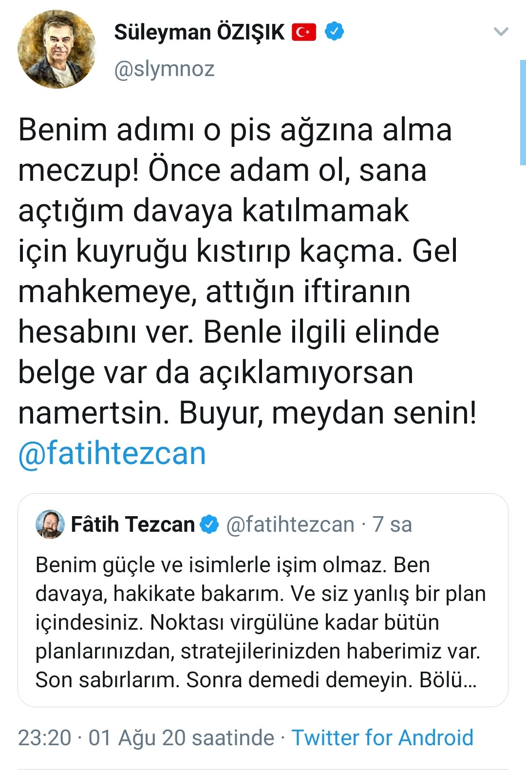Carviser fahir bey ile iyi bir ikililer. Fatih Tezcan Ile Suleyman Ozisik Arasinda Akp Li Belediyeden Para Yedin Kavgasi Haberler Son Dakika
