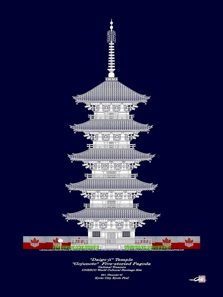 最高京都 五重塔 イラスト 簡単 ディズニー画像のすべて