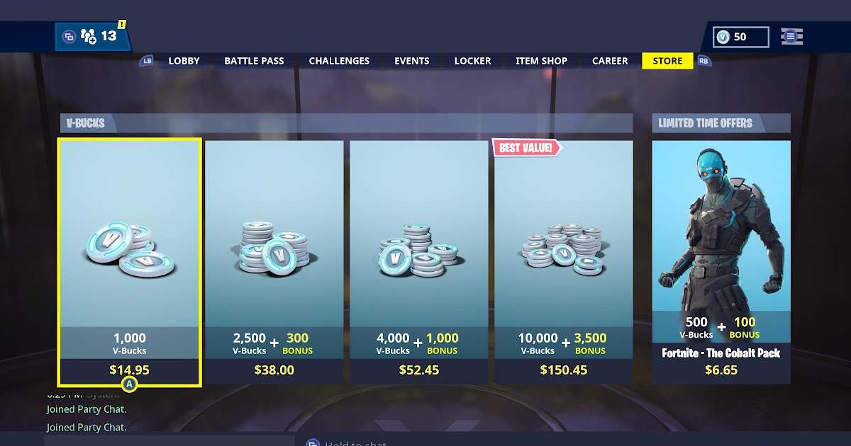 Epic Fortnite V Bucks Ps4 Prices - ubv-gxwm7