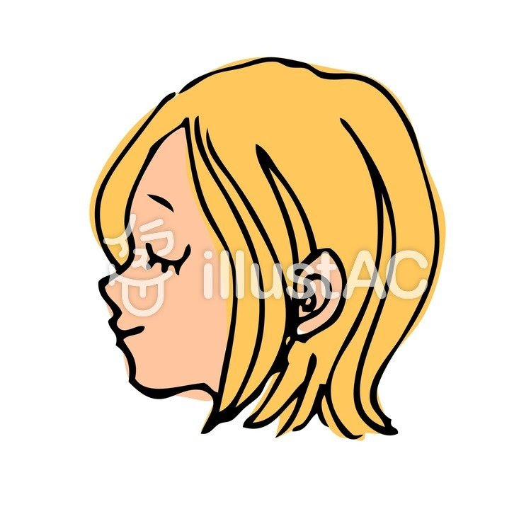 元の女の子 イラスト 横顔 簡単 無料イラスト集