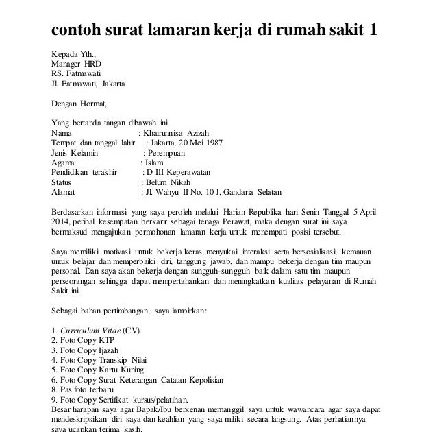 Contoh Surat Lamaran Quality Control - JobsDB