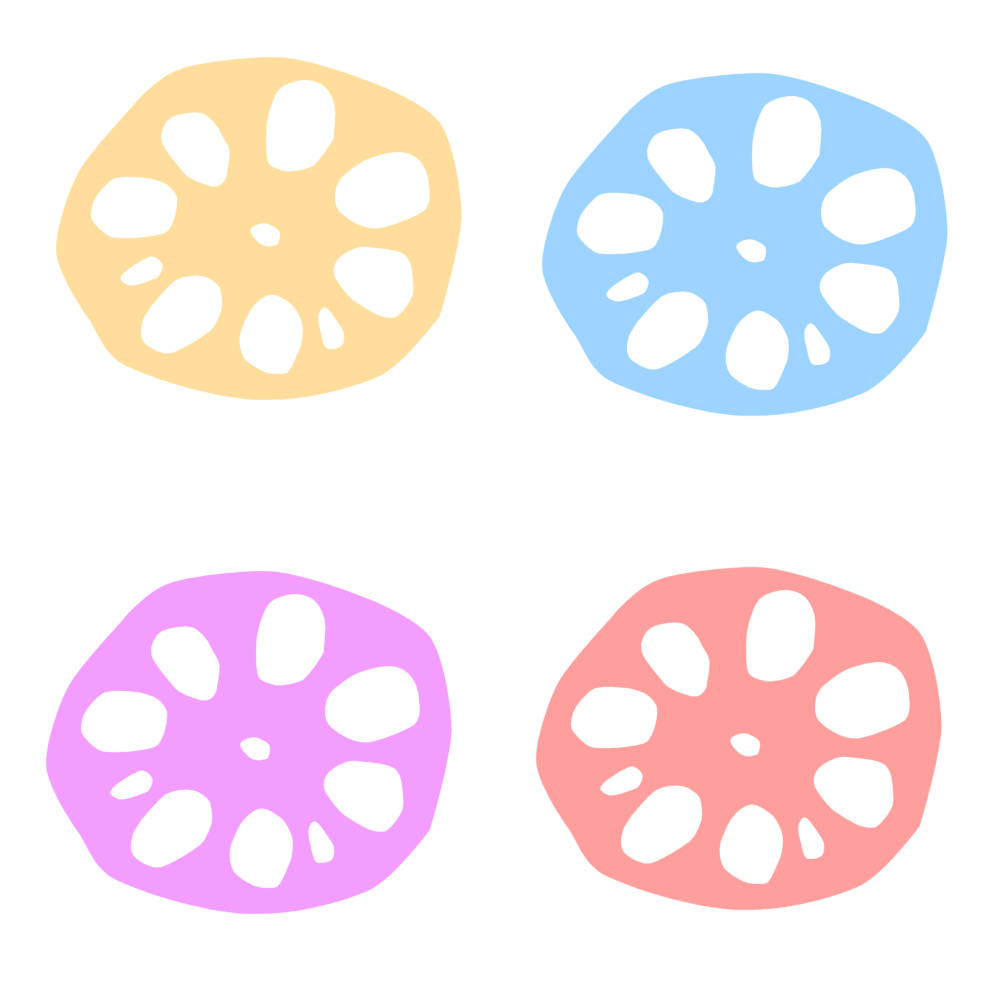 ぜいたくれんこん イラスト 花の画像