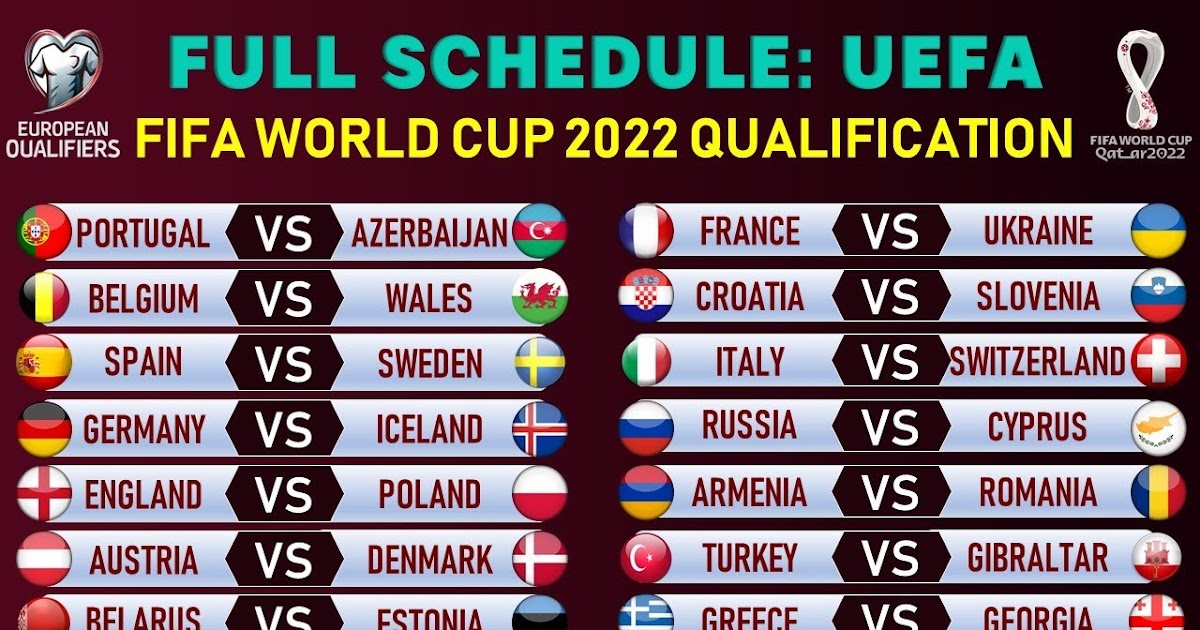 Fifa World Cup 2022 Qualifiers Europe Matches Schedule - Wallpaper