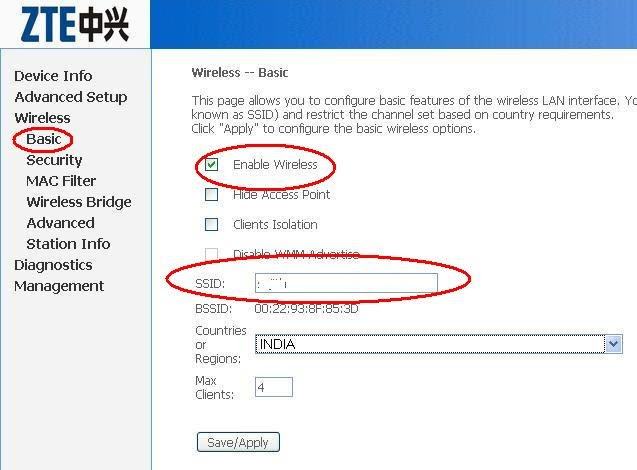 How to find your zte routers ip address. Wifi Configuration And Security Settings Of Zte Zxdsl 531 Adsl Modem