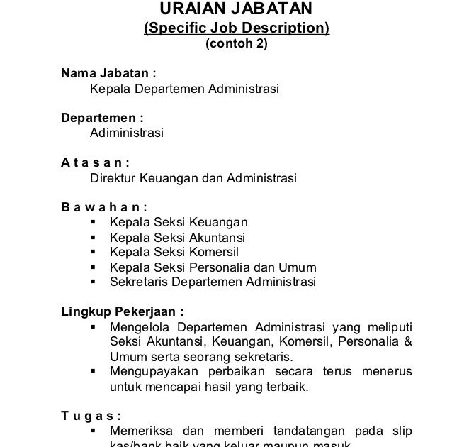 Contoh Job Description Manager Keuangan - Watch Chaos 