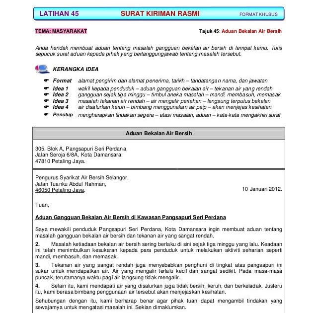 Contoh Surat Rasmi Gangguan Bekalan Elektrik - Rasmi Ri