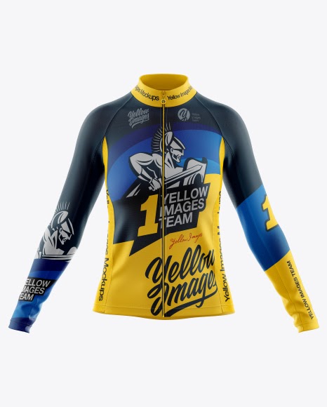 Download Men's Full-Zip Cycling Jersey With Long Sleeve Mockup ...