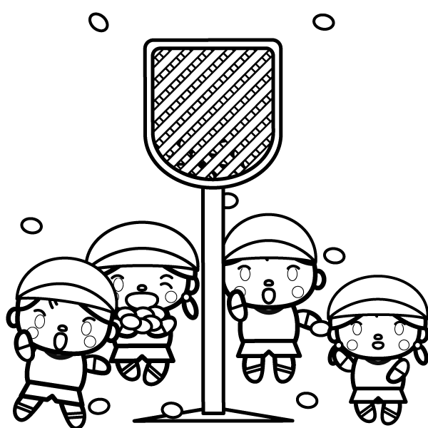 美しい花の画像 ユニーク玉入れ イラスト 白黒