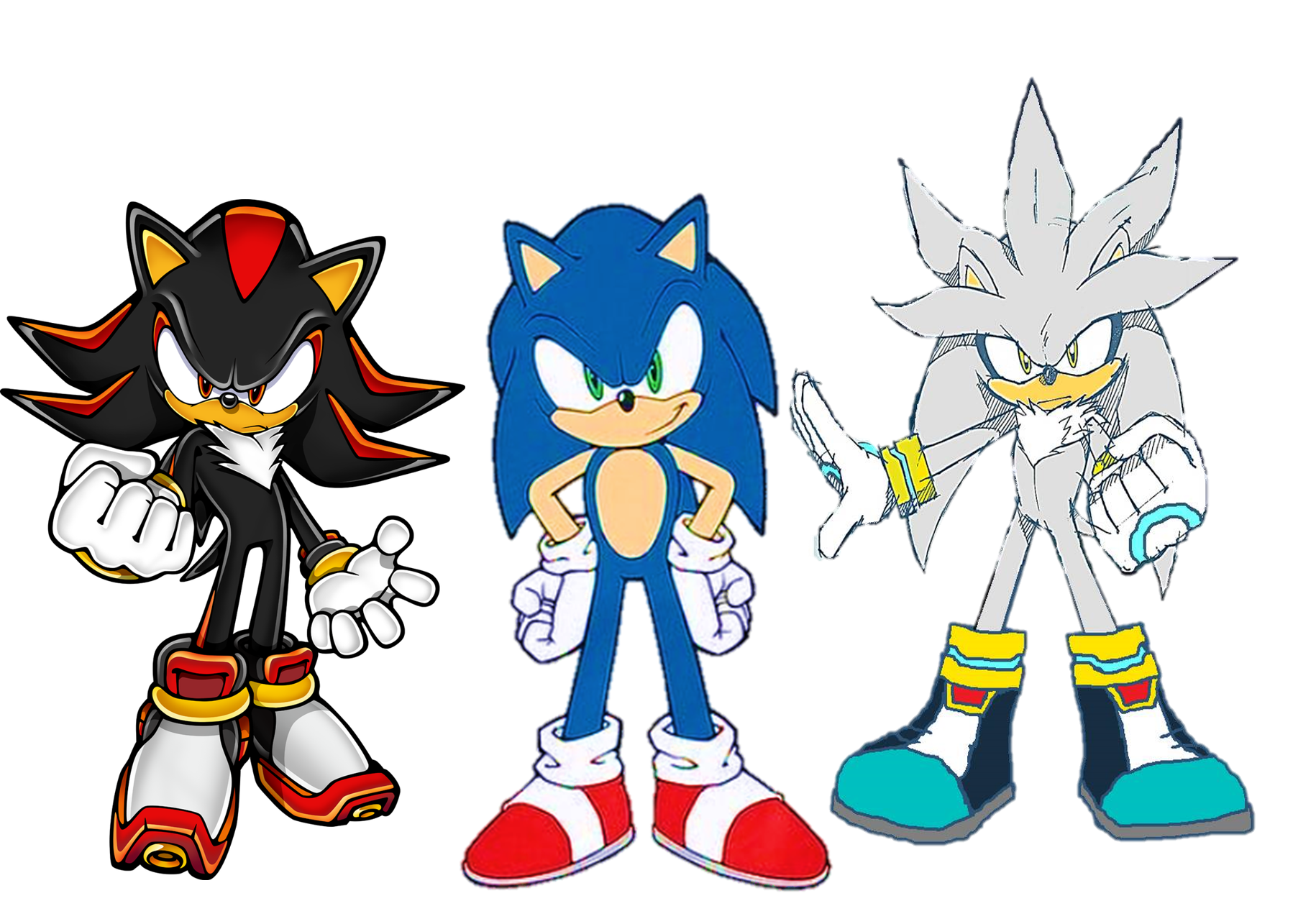 This is the sega genesis game shadow the hedgehog. Sonic Shadow And Silver The Three Hedgehogs Sonic Shadow And Silver Fan Art 43291536 Fanpop