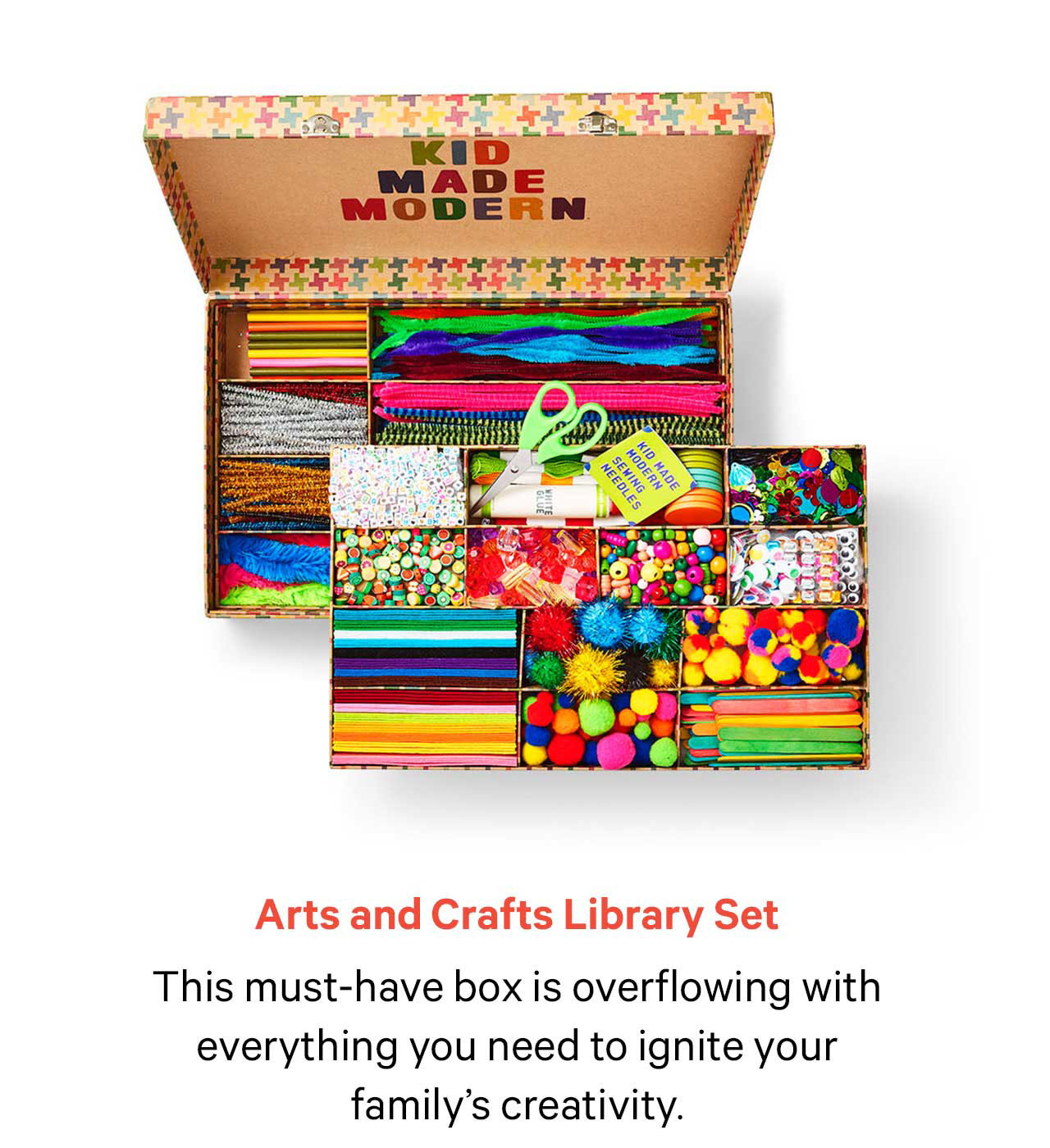 Conjunto de biblioteca de artes e ofícios | Esta caixa indispensável está repleta de tudo que você precisa para despertar a criatividade da sua família.