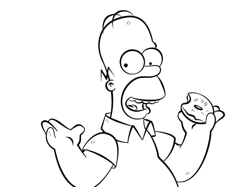 Download Homer Simpson Donut Coloring Page - Coloring Ideas