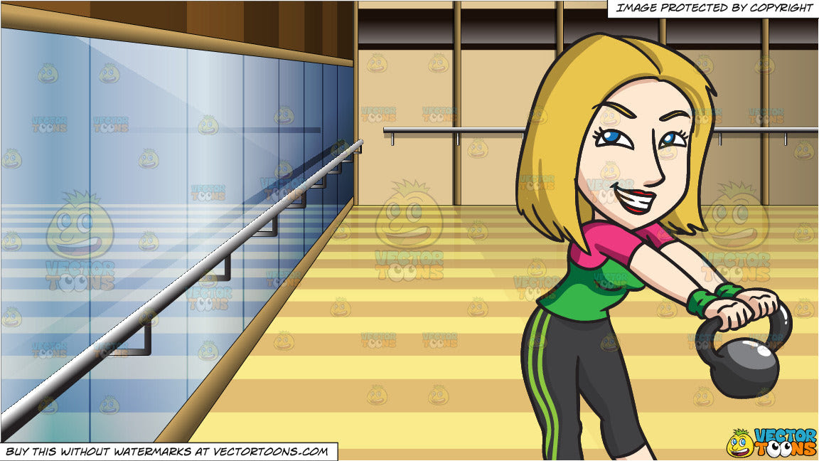 It filmed in was filmed in the raval district which has apparently become notorious there is speculation the woman may have been the victim of a sexual assault, though this has not been verified. A Woman Lifting A Kettlebell And Inside A Dance Studio Back Ground Clipart Cartoons By Vectortoons