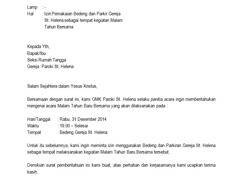 Contoh Surat Balasan Peminjaman Gedung - Surat 35