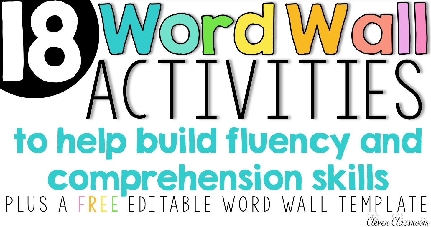 Drag and drop the pins to their correct place on the image. Word Wall Activities To Help Fluency And Comprehension Clever Classroom Blog