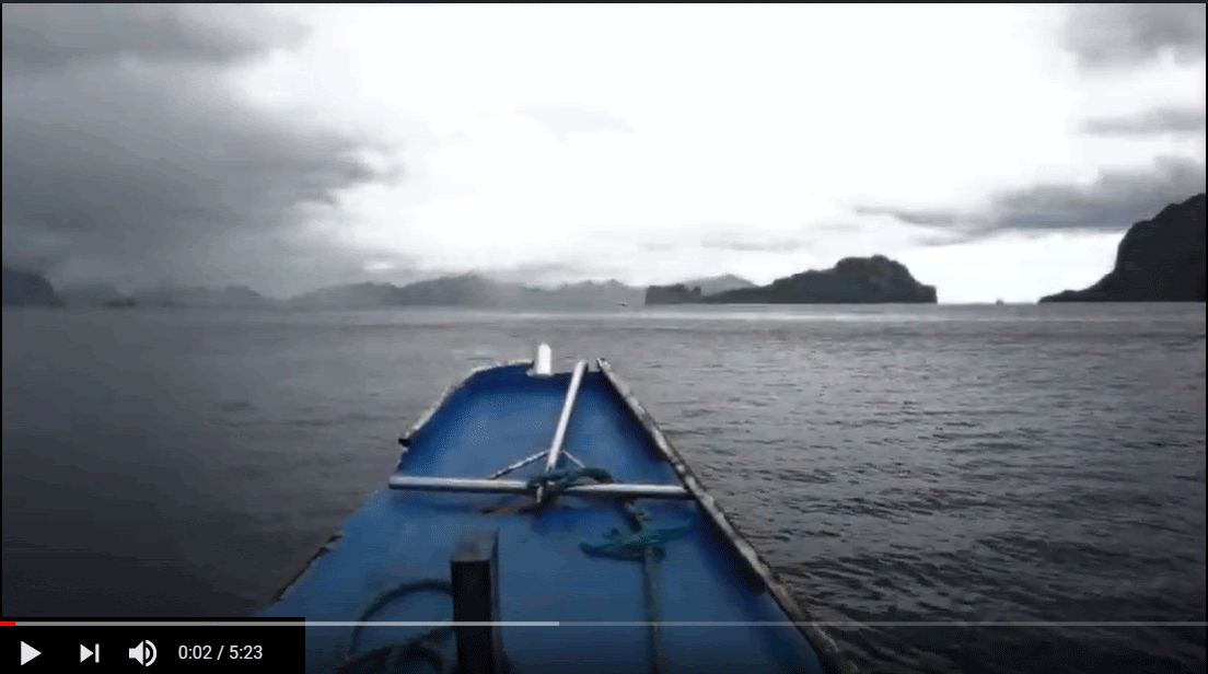 Screenshot of the accompanying video, showing the front of a boat on open ocean.