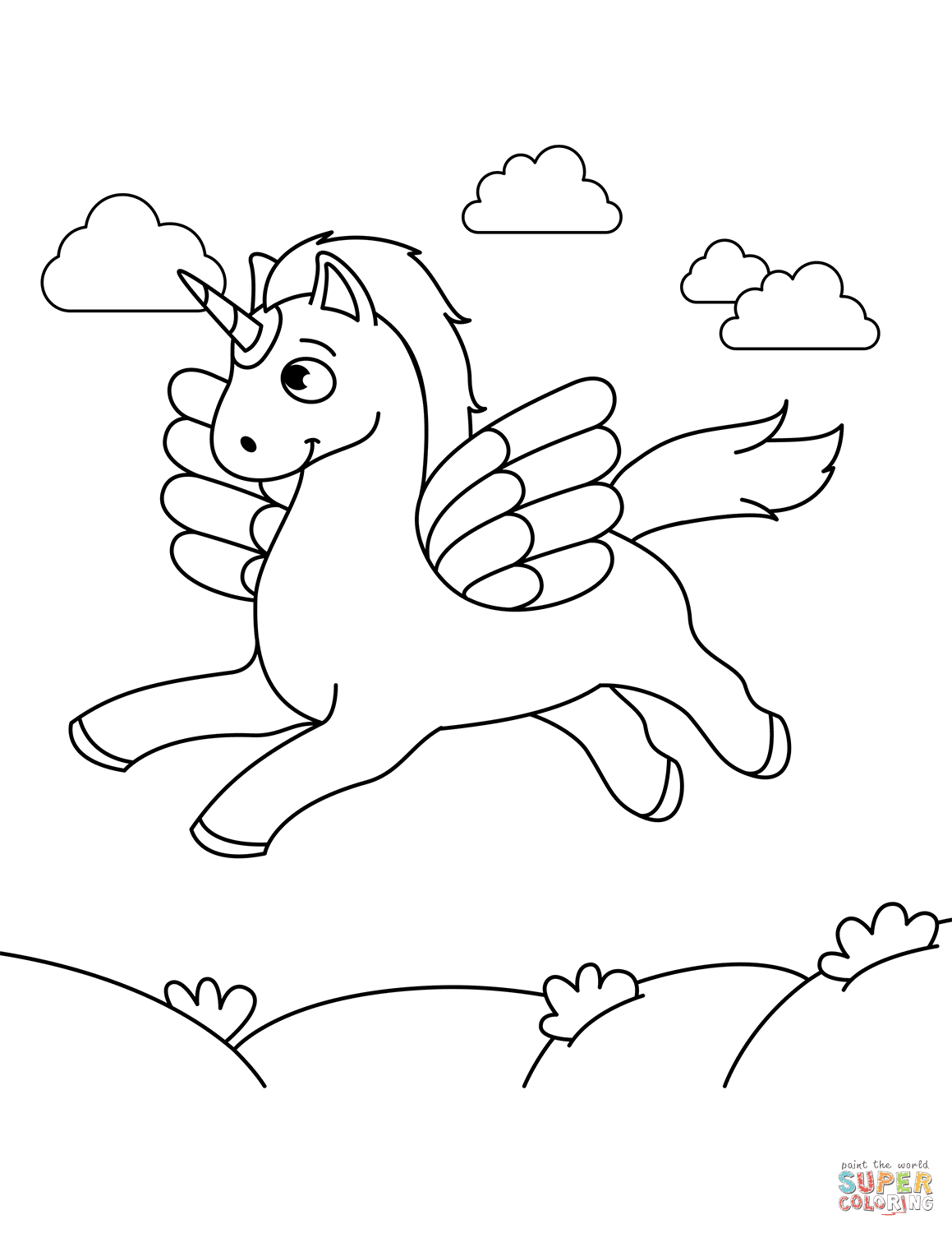 Sparkle is a lover of magic. Alicorn Coloring Page Free Printable Coloring Pages