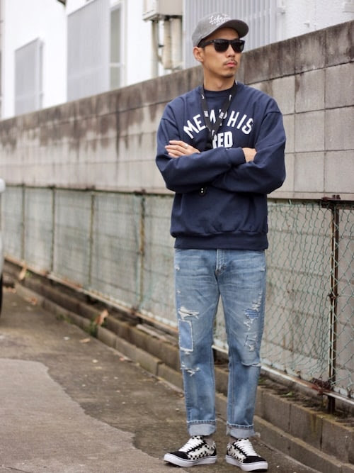 元のvans ハイカット メンズ コーデ 人気のファッションスタイル