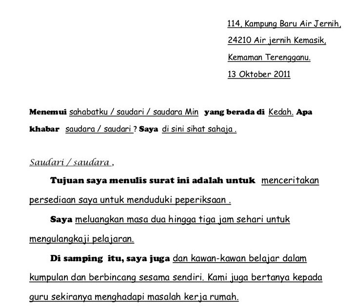 Contoh Surat Rasmi Tidak Hadir Ke Sekolah Kerana Balik 