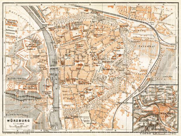 Würzburg is about 120 kilometres (75 mi) from frankfurt am main, to west. Old Map Of Wurzburg And Vicinity In 1906 Buy Vintage Map Replica Poster Print Or Download Picture