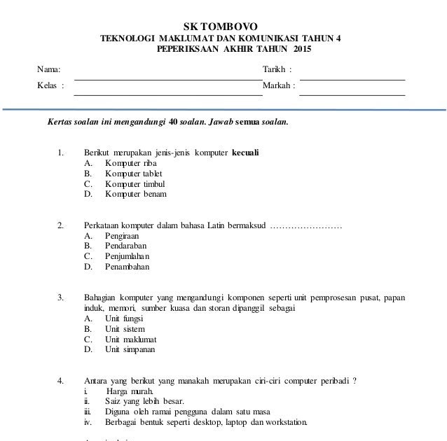 Contoh Soalan Peperiksaan Pertengahan Tahun Geografi 