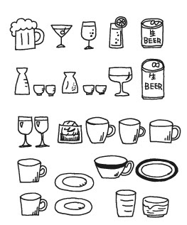 ユニーク手書き お 酒 ビール イラスト イラスト画像