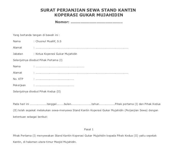 Contoh Surat Perjanjian Sewa Rumah Ringkas - Obtenez Livre