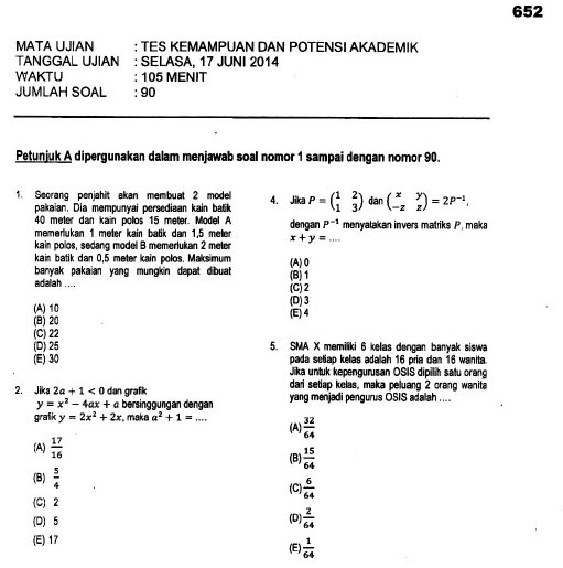 Contoh Soal TPA Online: Akademik Jawaban Tes Dan Potensi Soal Kunci