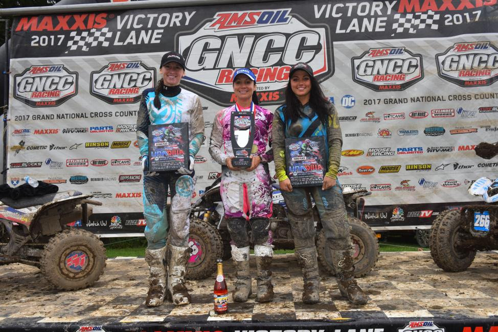 WXC ATV Podium: (2) Angel Knox, (1) Traci Pickens, (3) Katelyn Osburn.