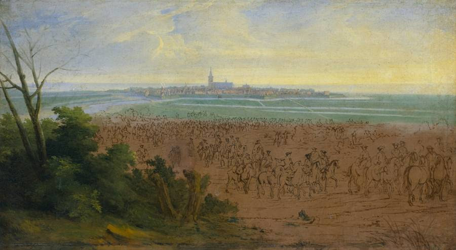 Rampjaar - Het Franse leger voor Naarden op 20 juli 1672 door Adam Frans van der Meulen