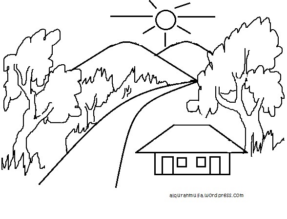 Gambar Mewarnai Pemandangan Siang Hari HeloGan