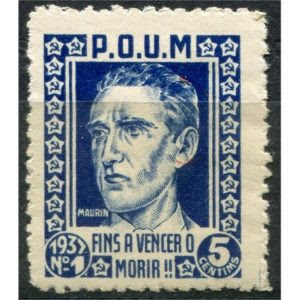 poum 1937 fins a vencer o morir con retrato de joaquin maurin 5c azul gg1835