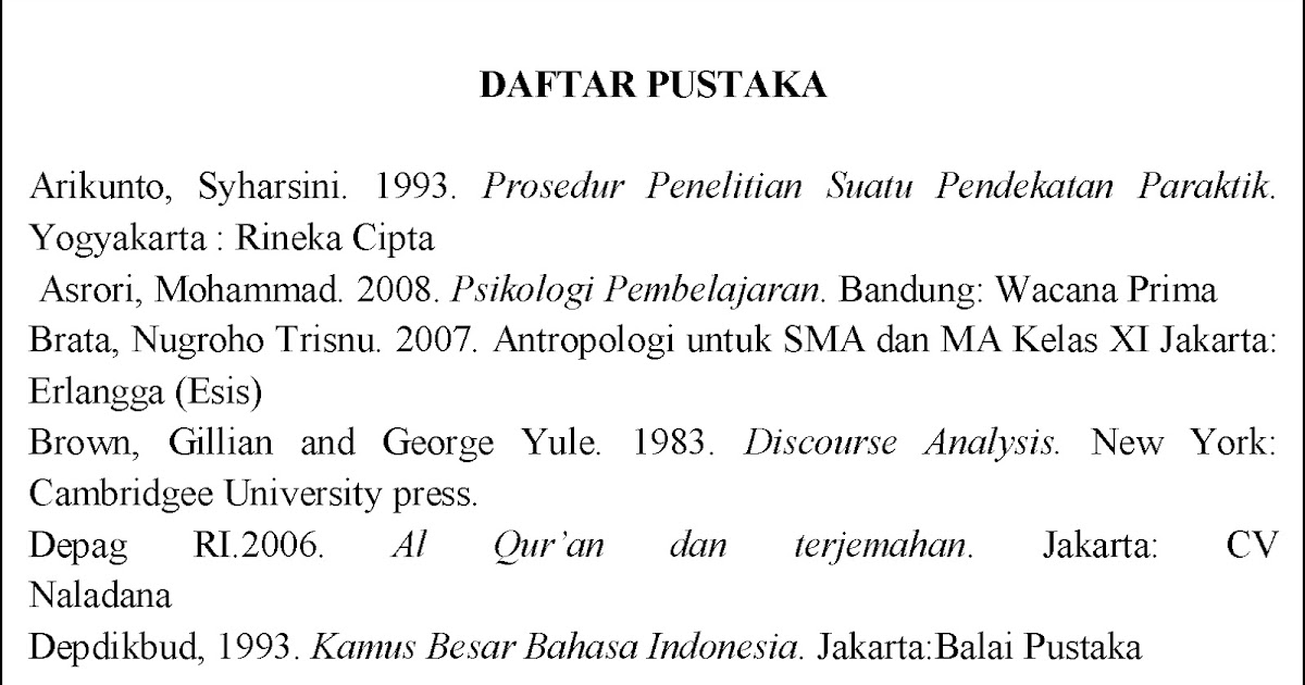 Contoh Daftar Pustaka Dari Buku - Contoh Now