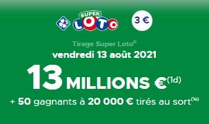 Comment jouer votre grille super loto du vendredi 13 ? Fdj 13 Millions D Euros A Gagner Avec Le Super Loto Du Vendredi 13 Aout Casino En Ligne Legal En France
