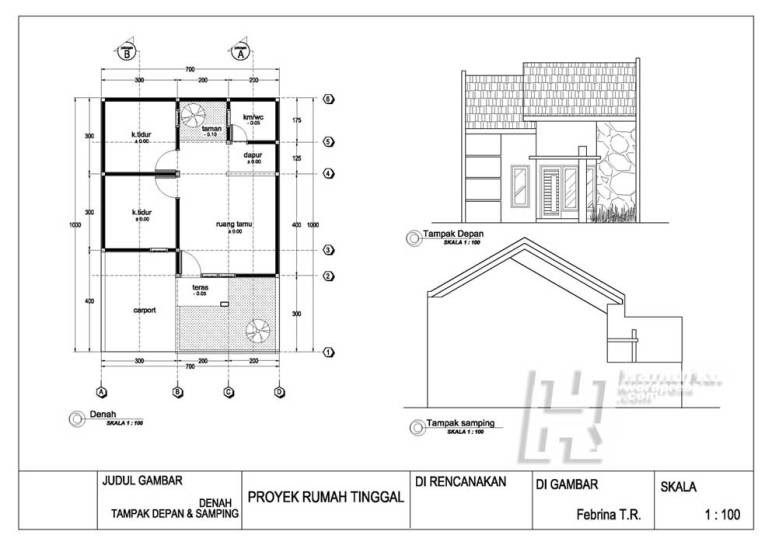 Inilah Gambar Kerja Rumah Type 90 Pondasi Beton Pondasi