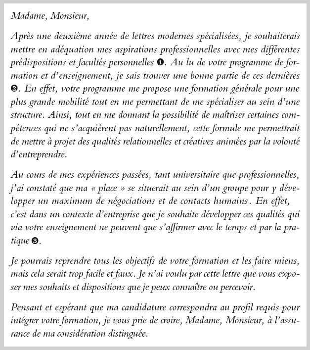 Personnalisée, elle accompagne le cv en mettant en exergue les atouts du candidat de manière simple et harmonieuse. Candidature A L Esam En Alternance Lettre 1