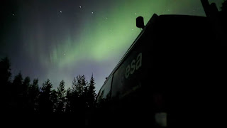 Northern Lights over ESA's testbed vehicle