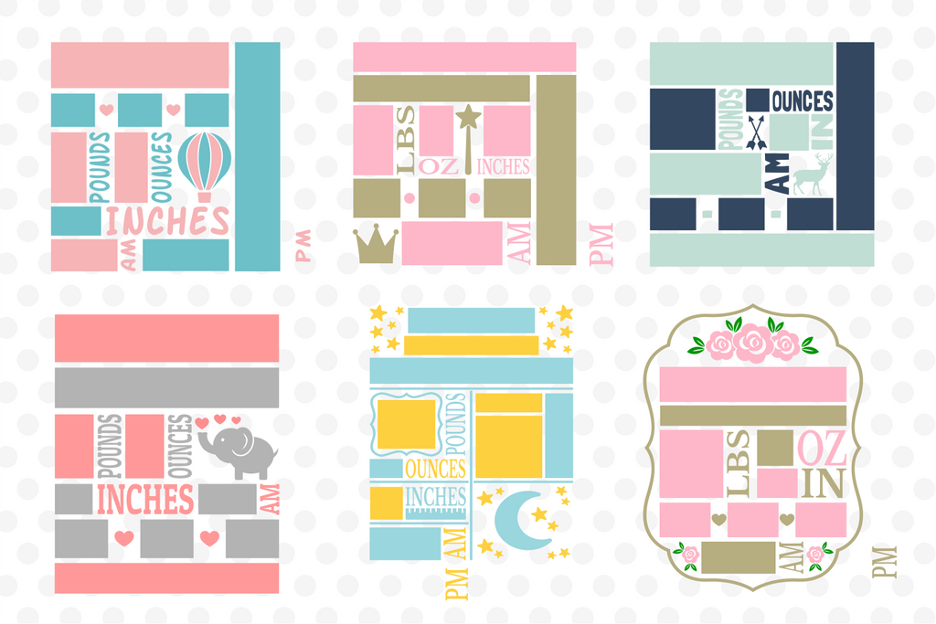 Download Baby Birth Announcement Bundle 1 Svg Cut Files Svgcuttablefiles
