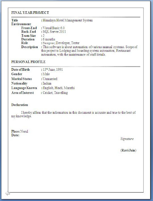 Bsc Chemistry Resume Format Pdf Download - BEST RESUME EXAMPLES