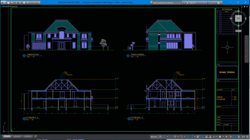  Download  Denah Rumah  2  Lantai  Lengkap  Dwg  FLIGHTFEATHERS N