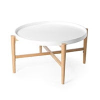 Two tone tray top coffee table in white