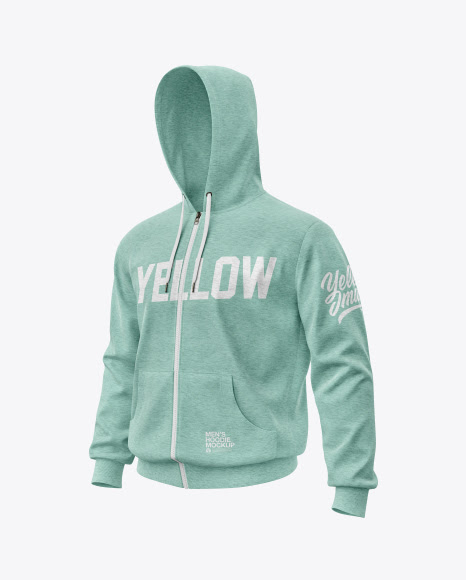 Download Melange Mens Full-Zip Hoodie (Half Side View) Jersey ...