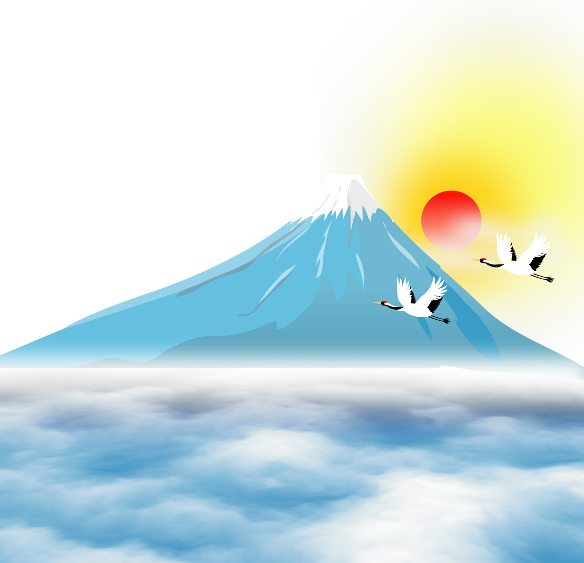 ベスト50 日の出 初日の出 富士山 イラスト かわいいディズニー画像